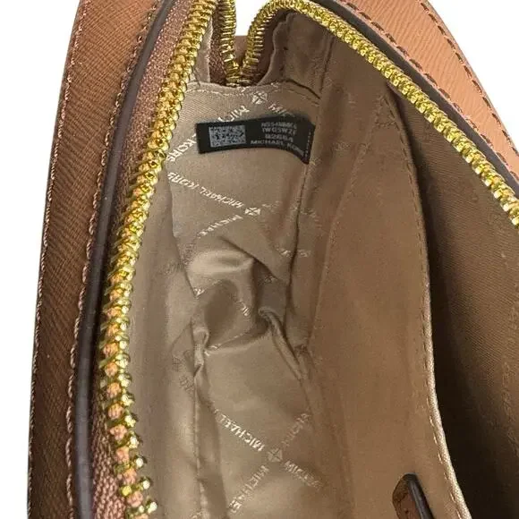 Michael Kors Jet Set Large Logo Crossbody Bag Brown MK Chain Strap - Picture 9 of 14